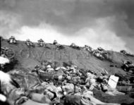 Marines with 5th Division move on Red Beach 1