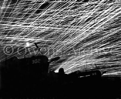 Japanese night raiders attack marines, Okinawa