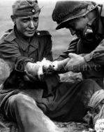 Captured Hitler Youth Getting Medical Aid