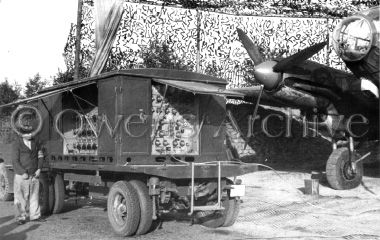 He-111 Bomber at Mobile Oxygen Trailer