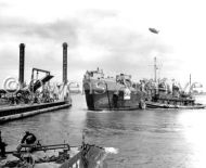 First LST to dock at artificial harbour