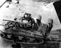 Sherman M4 Tank Offloading from LST Omaha Beach