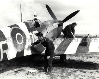 Spitfire with D-Day Markings, June 5, 1944