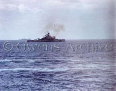 USS Nevada (BB-36) bombarding Iwo Jima