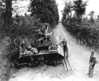 101st Airborne Captured Panzer Tank in Normandy