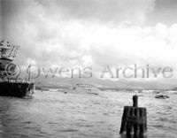 USS Oklahoma capsized on Battleship Row