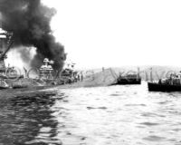 USS Oklahoma and USS Maryland on Battleship Row 