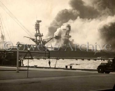 USS Nevada attempting to move out of channel