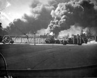 Magazine of the USS Shaw (DD-373) exploding on dry dock