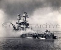 USS Nevada (BB-36) burning