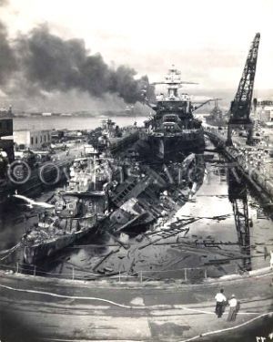 USS Downes and USS Cassin after attack