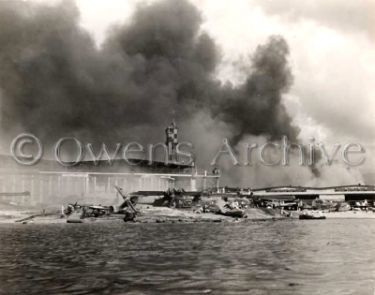 Planes and hangars wrecked at Pearl Harbor NAS