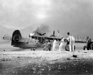 Planes burning from bombing attack at Pearl Harbor N.A.S.