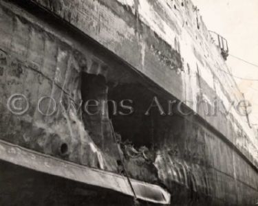 Damage after torpedo attack, USS California (BB-44)