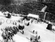 Large crowd at burial for unknown soldier