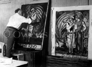 Albert Sterner painting war posters