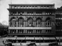 War sign on building, Baltimore