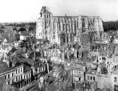 City in ruins St. Quentin, France